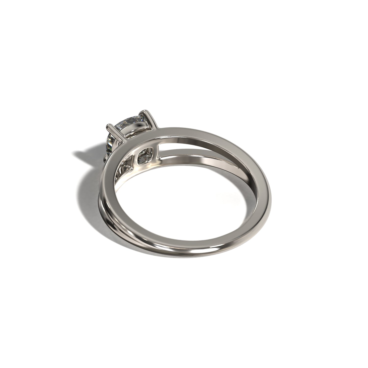 SPLIT SHANK CUSHION SOLITAIRE