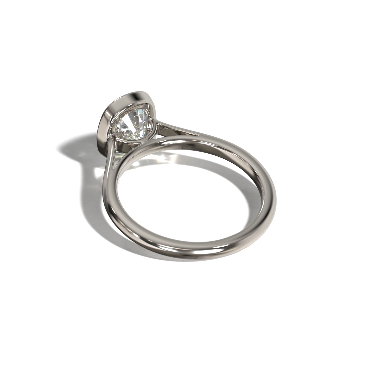 ELONGATED CUSHION BEZEL SOLITAIRE