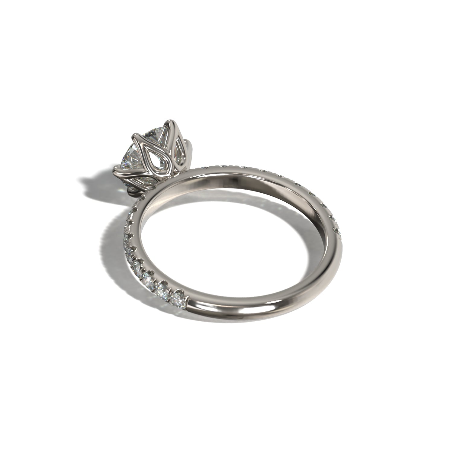 Round Tulip Pavé | Forlovelsesring med lab grown diamanter | Skarv