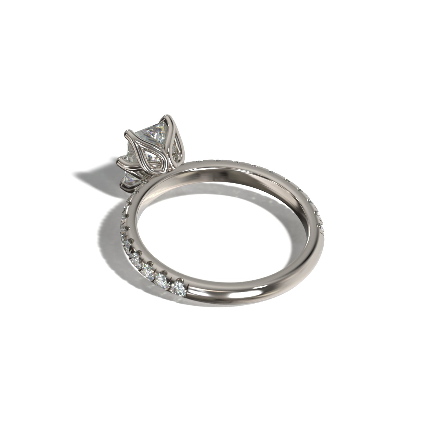 Emerald Tulip Pavé | Forlovelsesring med lab grown diamanter | Skarv
