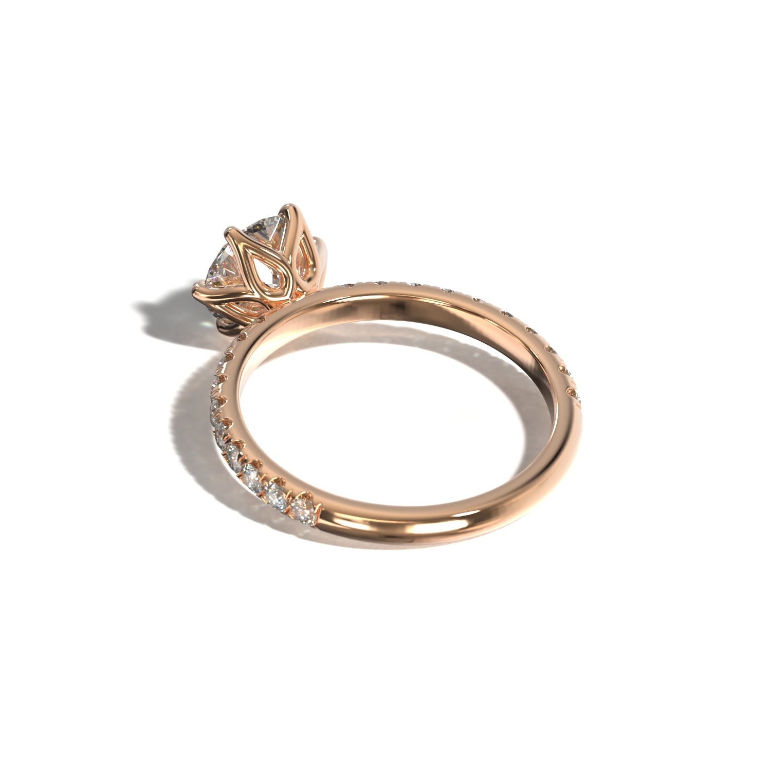 Round Tulip Pavé | Forlovelsesring med lab grown diamanter | Skarv