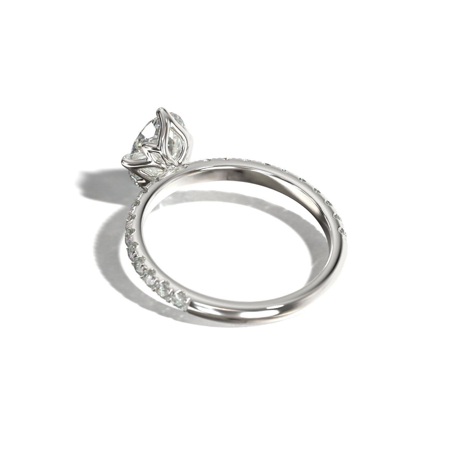 Oval Tulip North South Pavé | Forlovelsesring | Lab Grown | Skarv