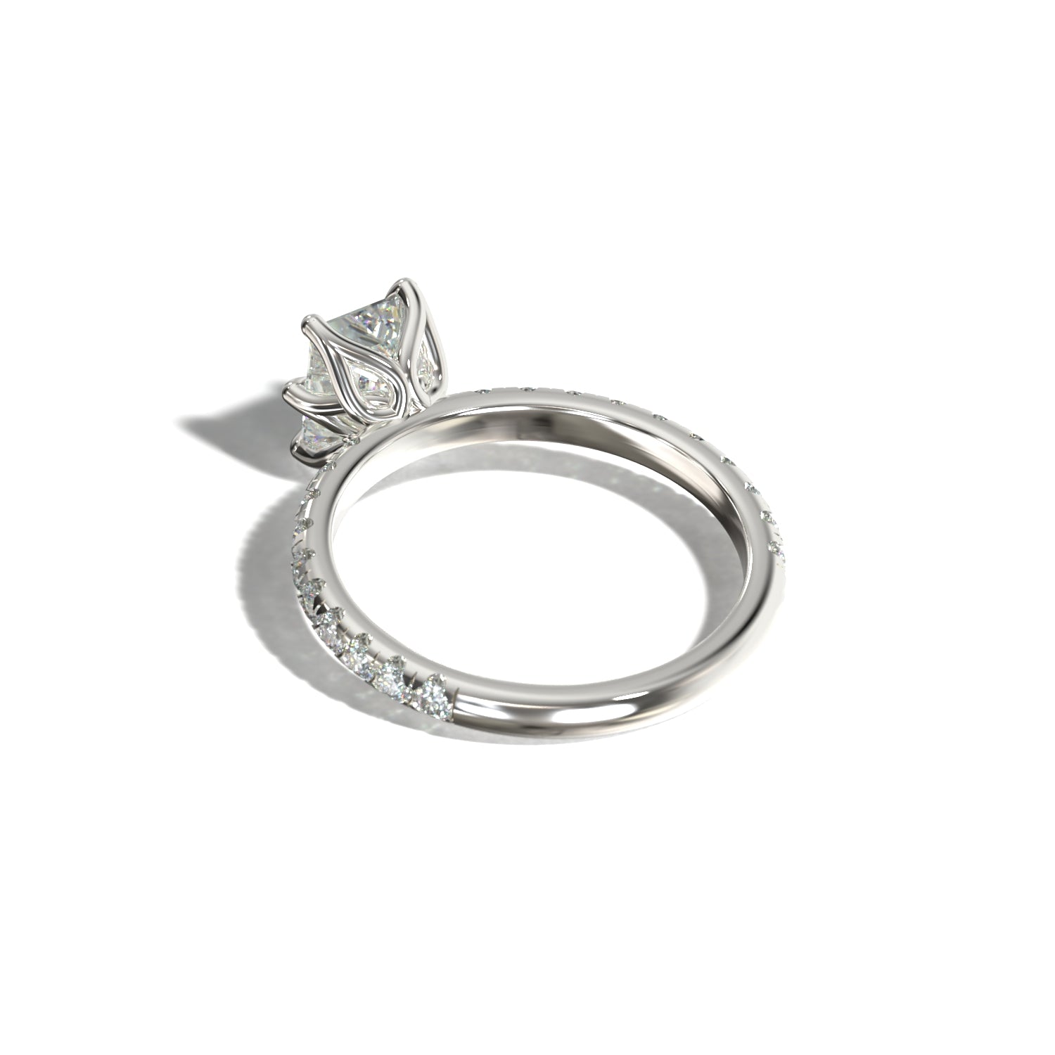 Emerald Tulip Pavé | Forlovelsesring med lab grown diamanter | Skarv