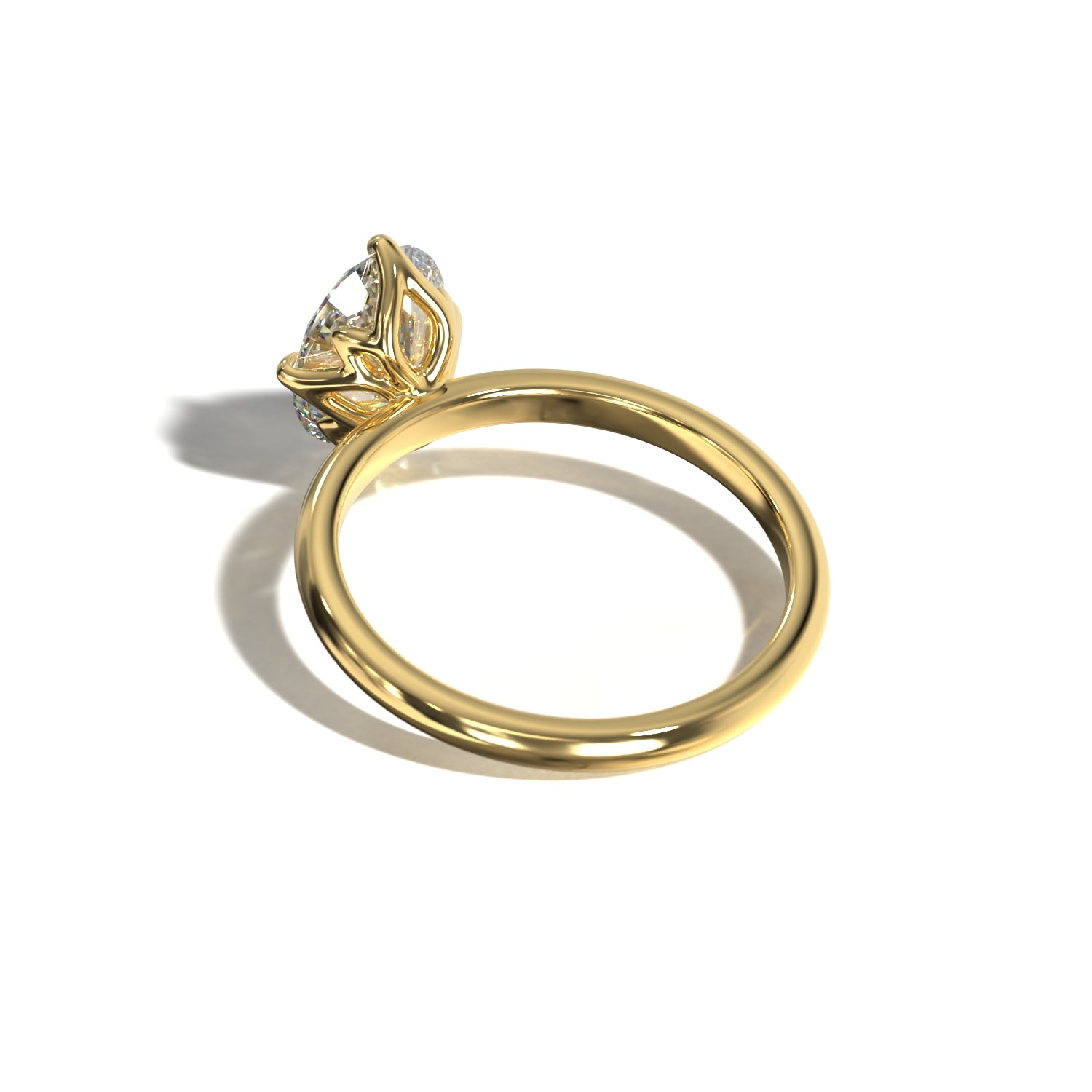 Oval Tulip North South Solitaire | Forlovelsesring | Lab Grown | Skarv