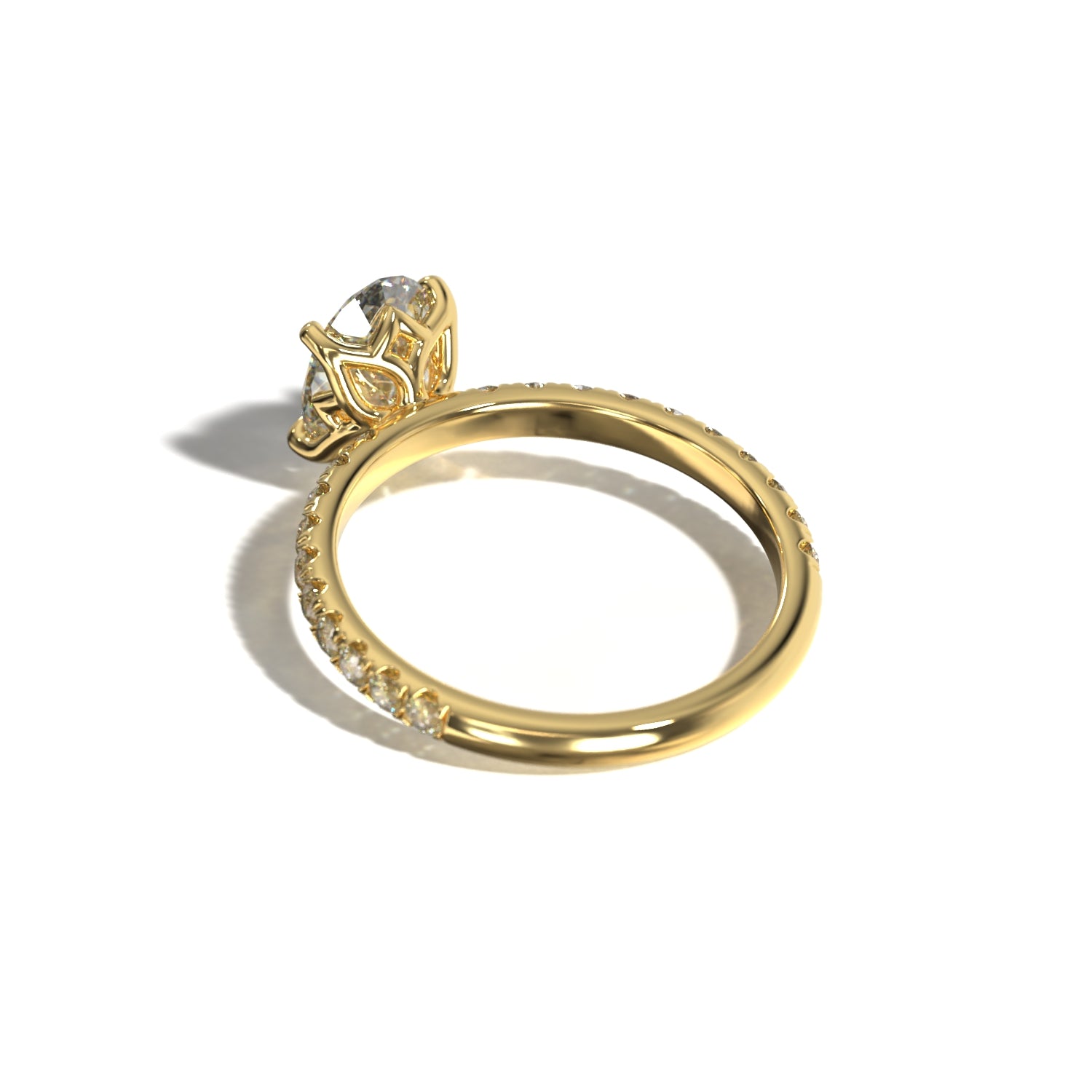 Oval Tulip Pavé | Forlovelsesring med lab grown diamanter | Skarv