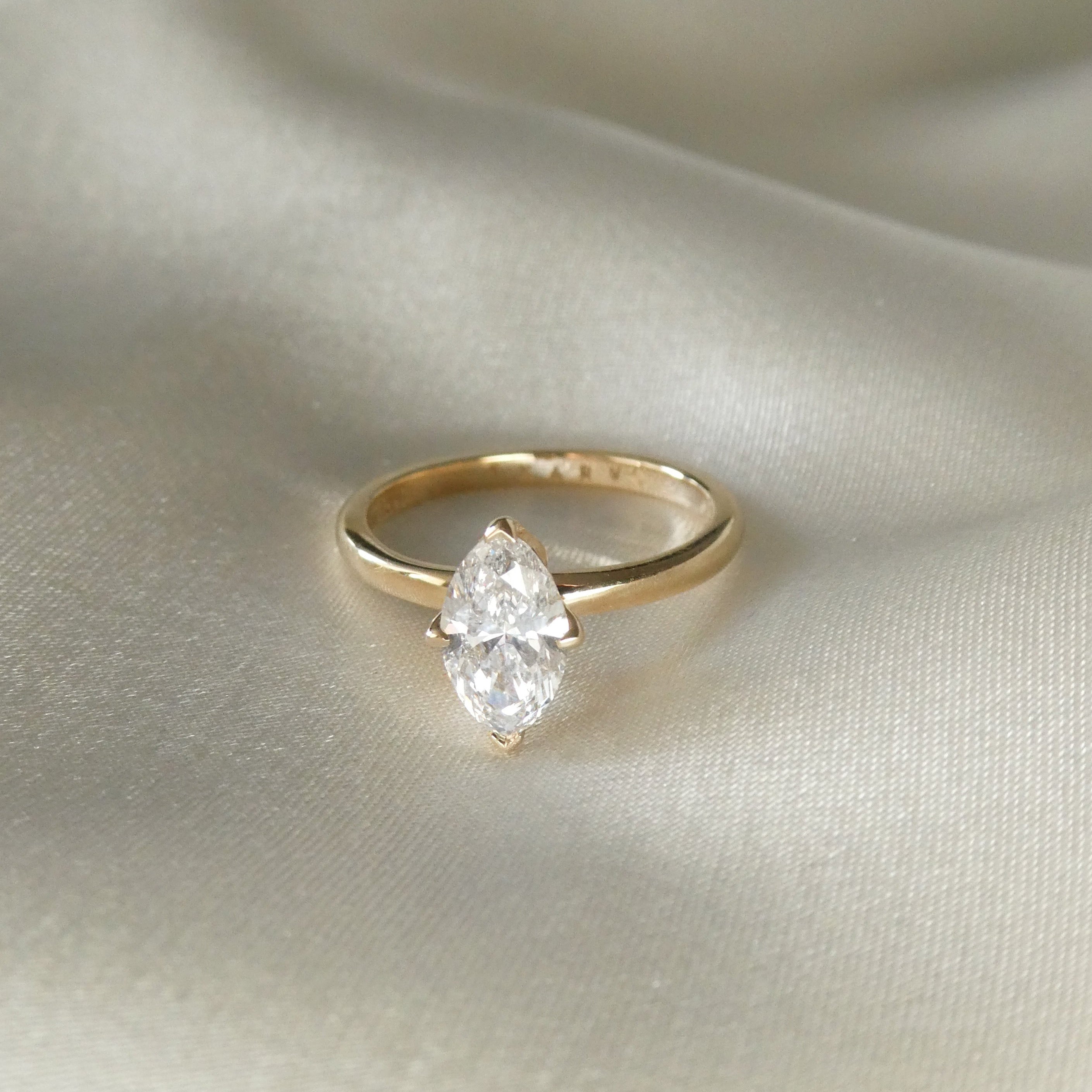 MARQUISE TULIP NORTH SOUTH SOLITAIRE