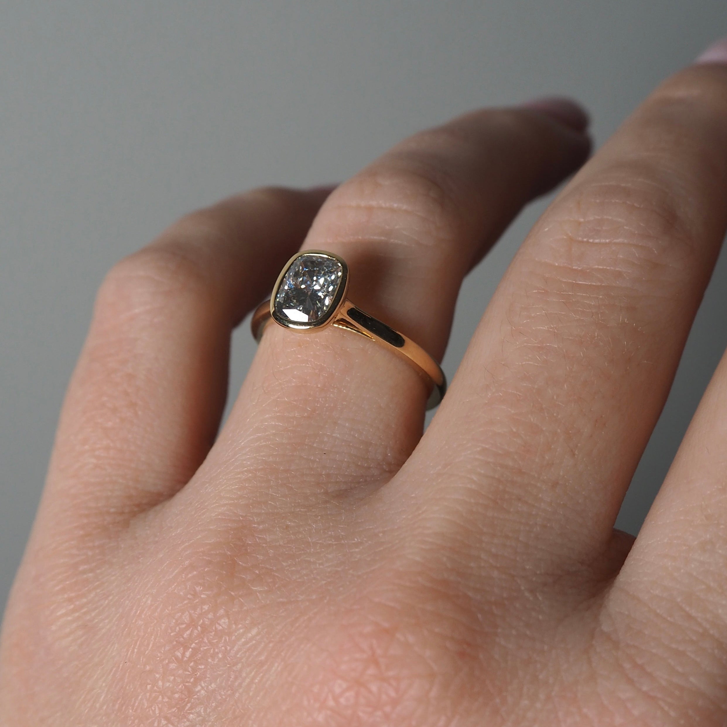 ELONGATED CUSHION BEZEL SOLITAIRE 1.02 CARAT