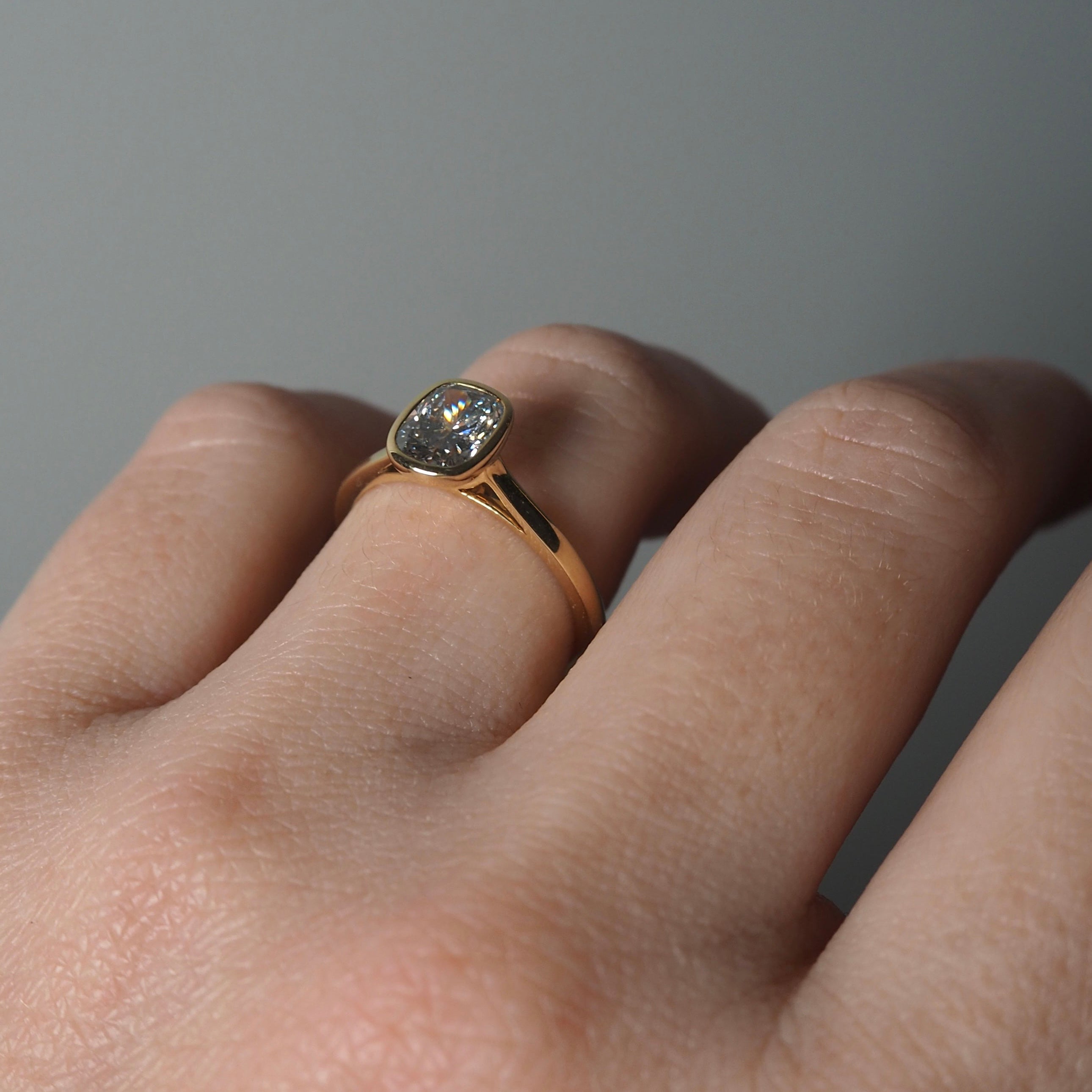 ELONGATED CUSHION BEZEL SOLITAIRE 1.02 CARAT