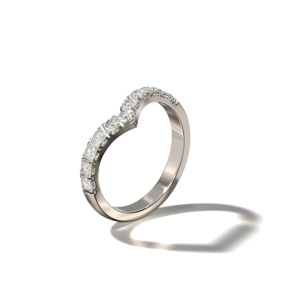 HER V DIAMOND WEDDING BAND