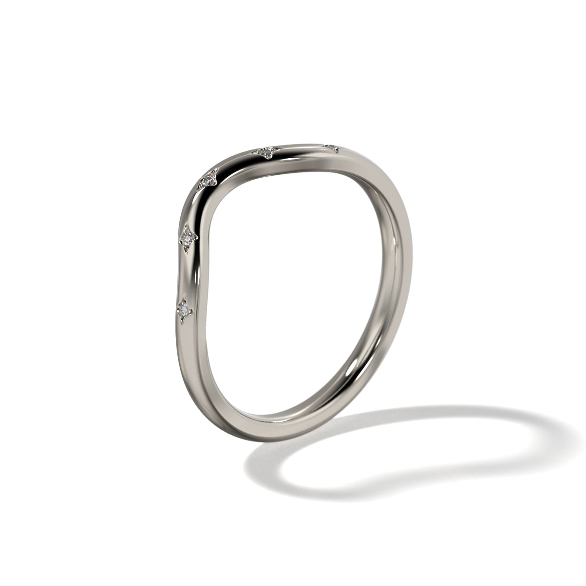 HER STAR SET CONTOUR WEDDING BAND