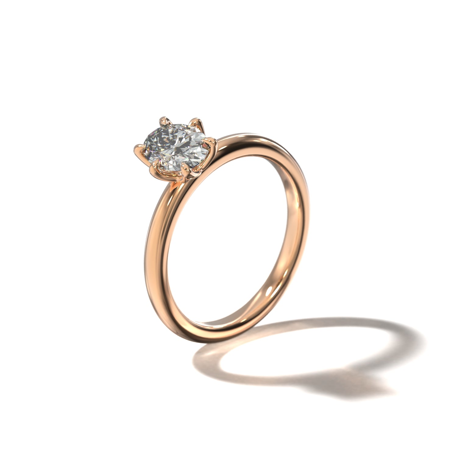 SIX CLAWED OVAL TULIP SOLITAIRE