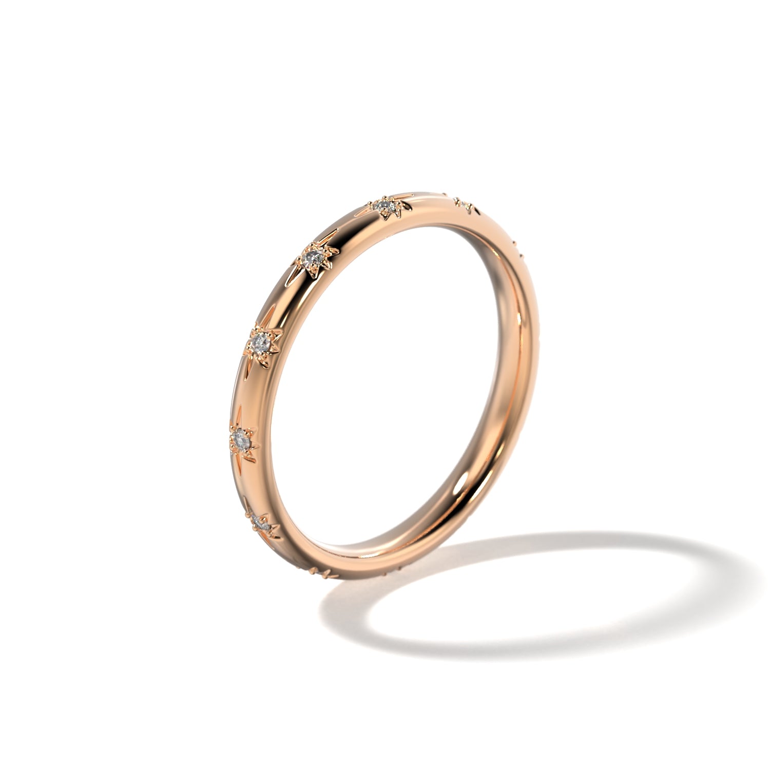HER STAR SET WEDDING BAND - 2.5MM