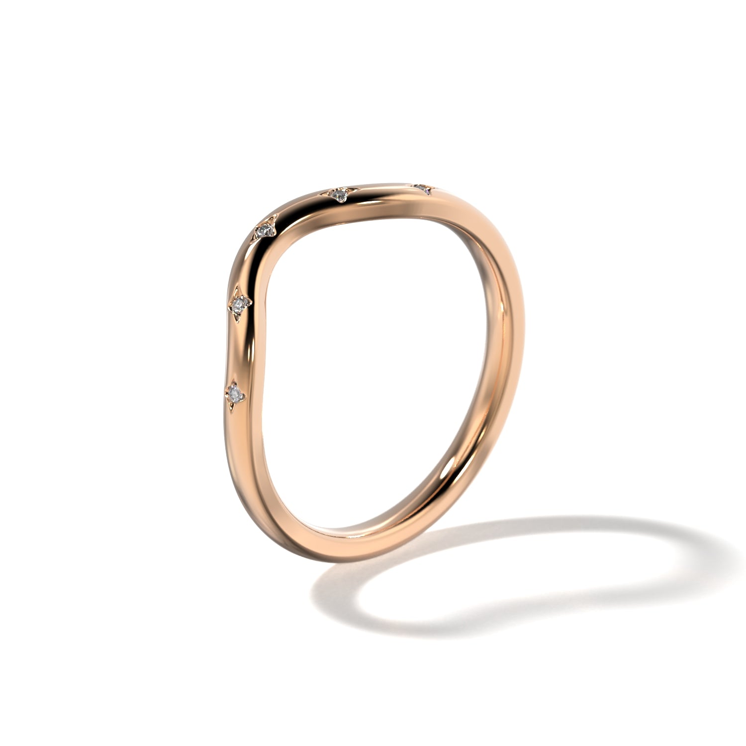 HER STAR SET CONTOUR WEDDING BAND