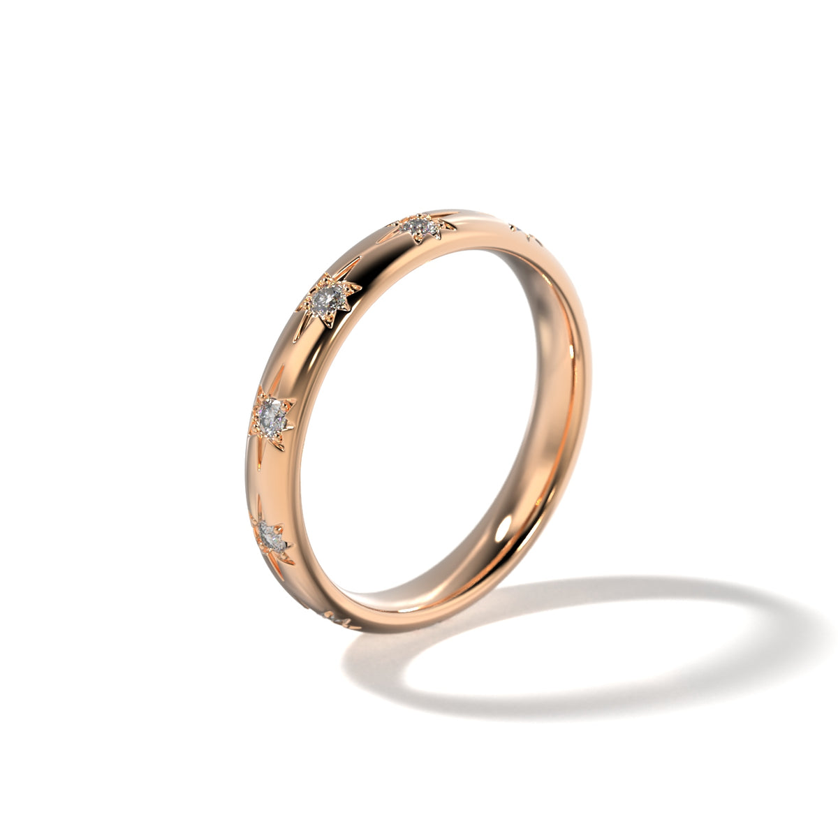 HER STAR SET WEDDING BAND - 3.3MM