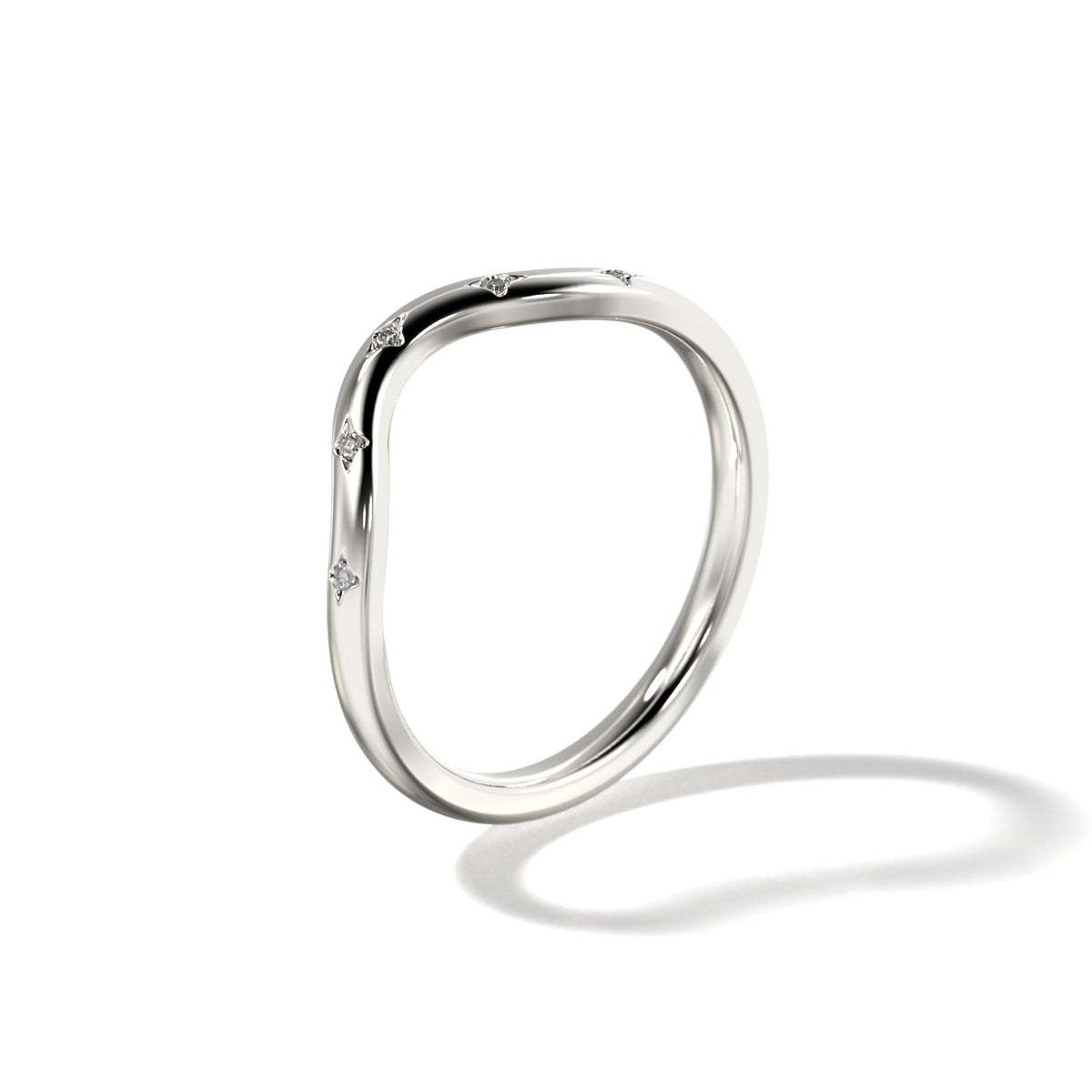 HER STAR SET CONTOUR WEDDING BAND