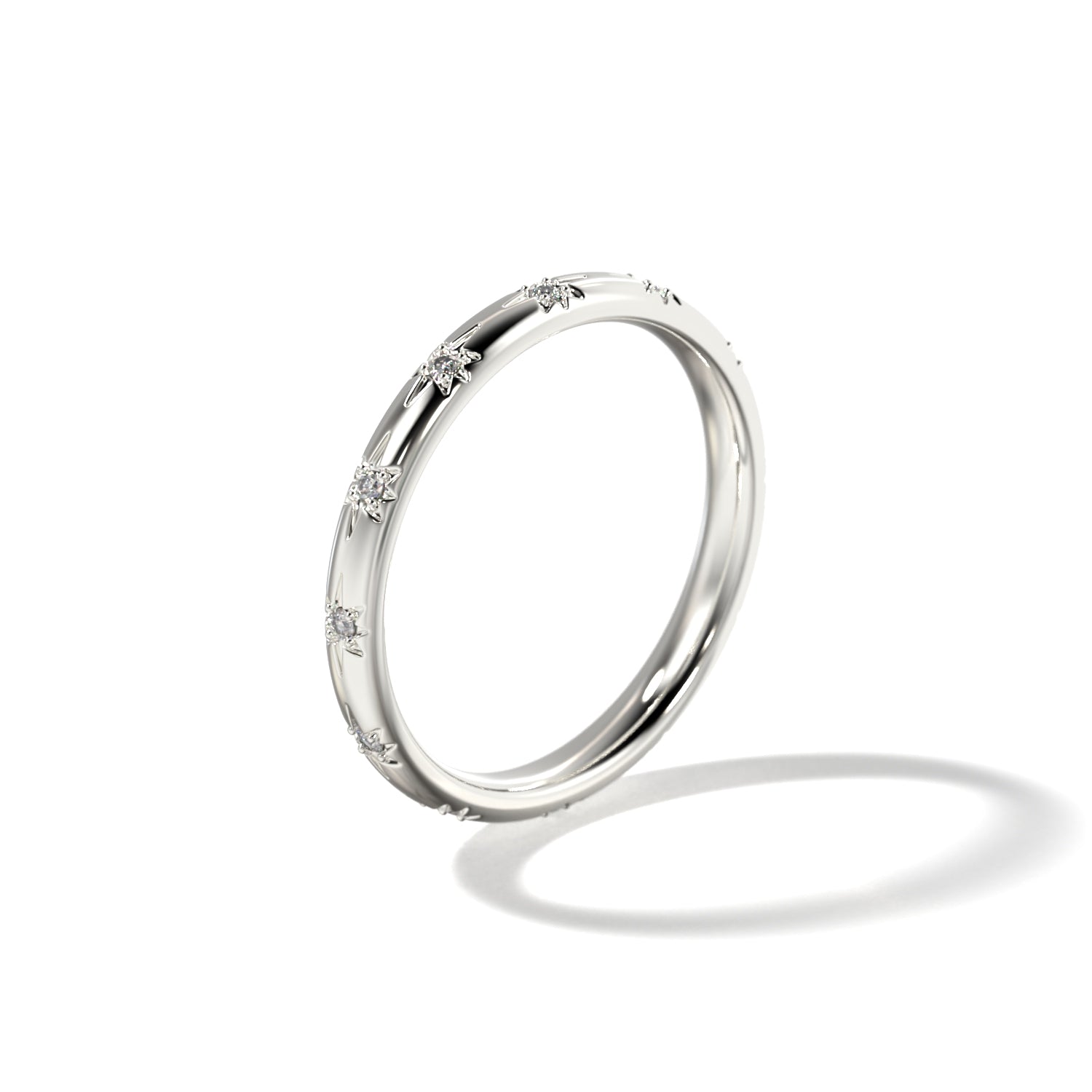 HER STAR SET WEDDING BAND - 2.5MM