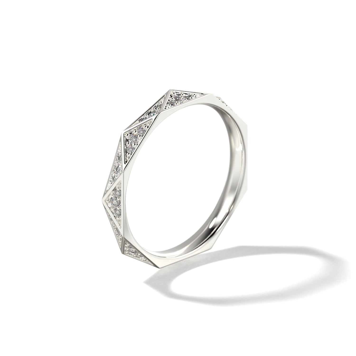 HER SCULPTED DIAMOND WEDDING BAND