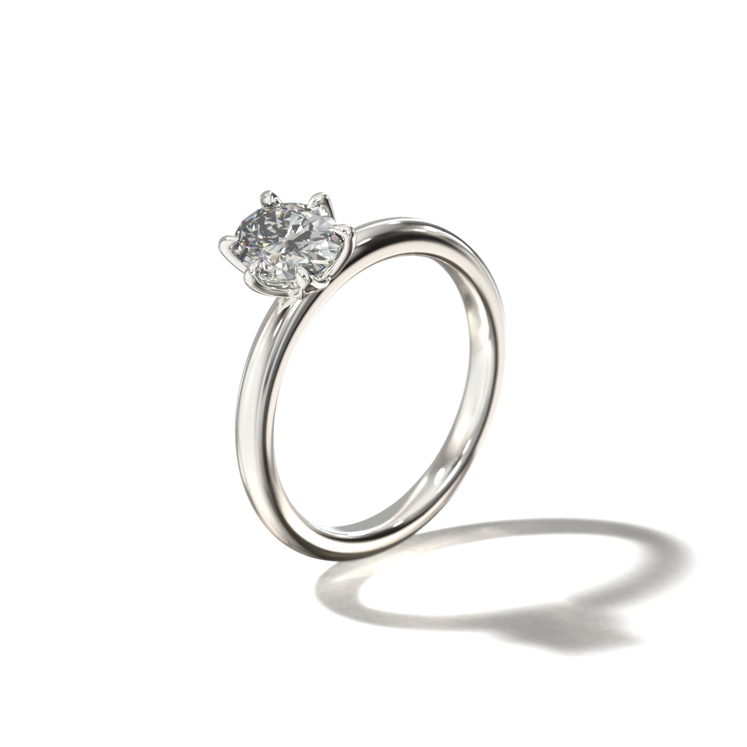 SIX CLAWED OVAL TULIP SOLITAIRE