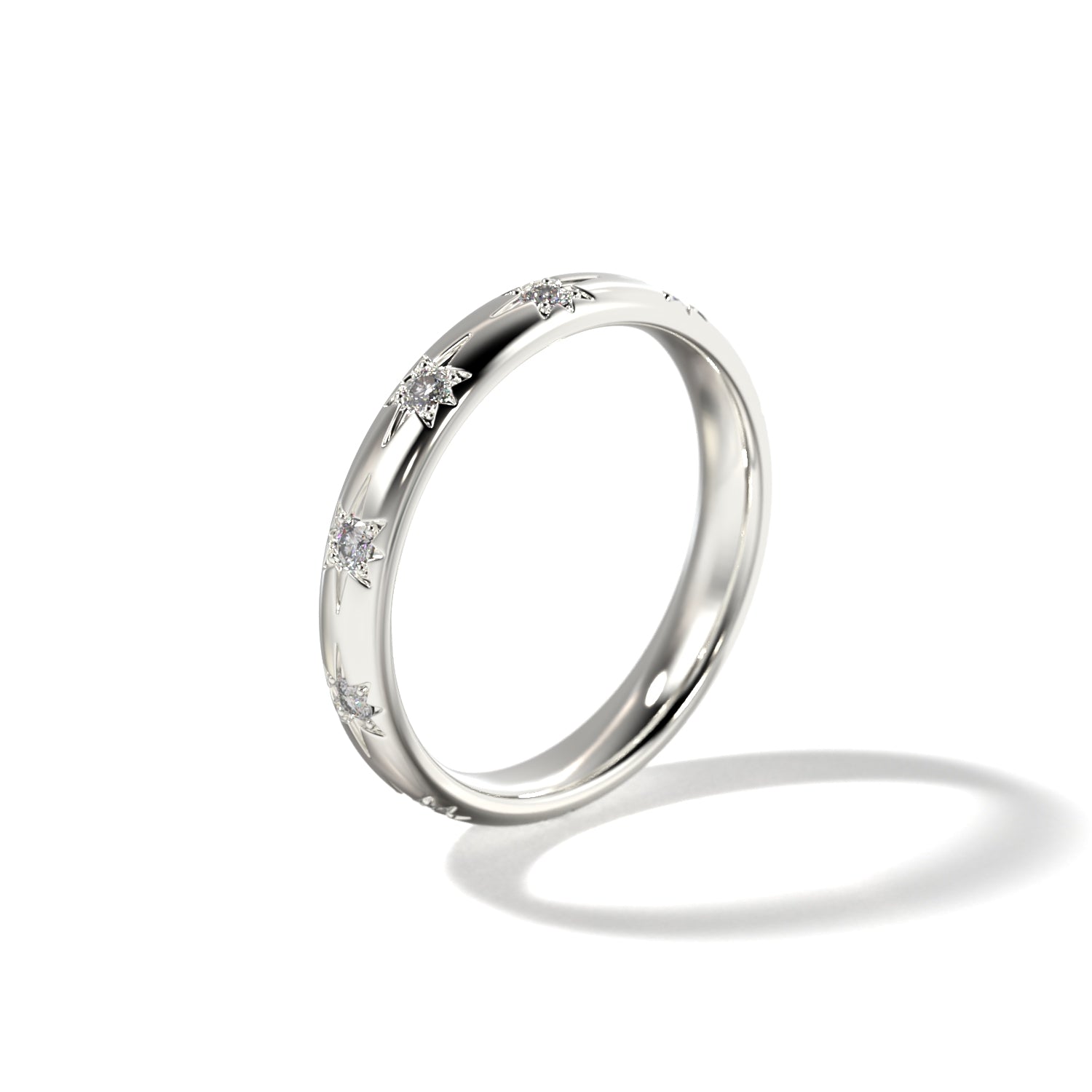 HER STAR SET WEDDING BAND - 3.3MM