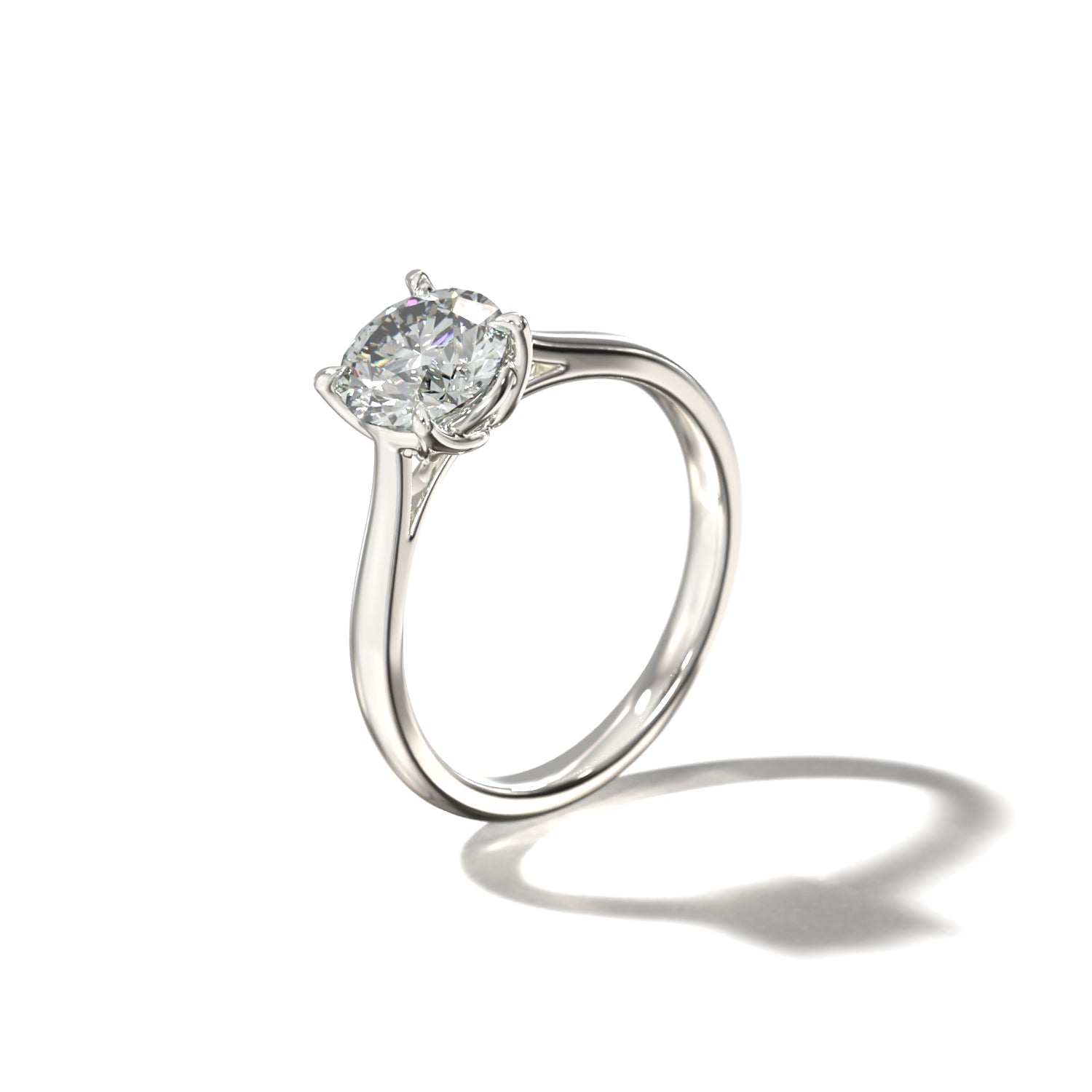 ROUND TULIP CATHEDRAL FOUR PRONG SOLITAIRE