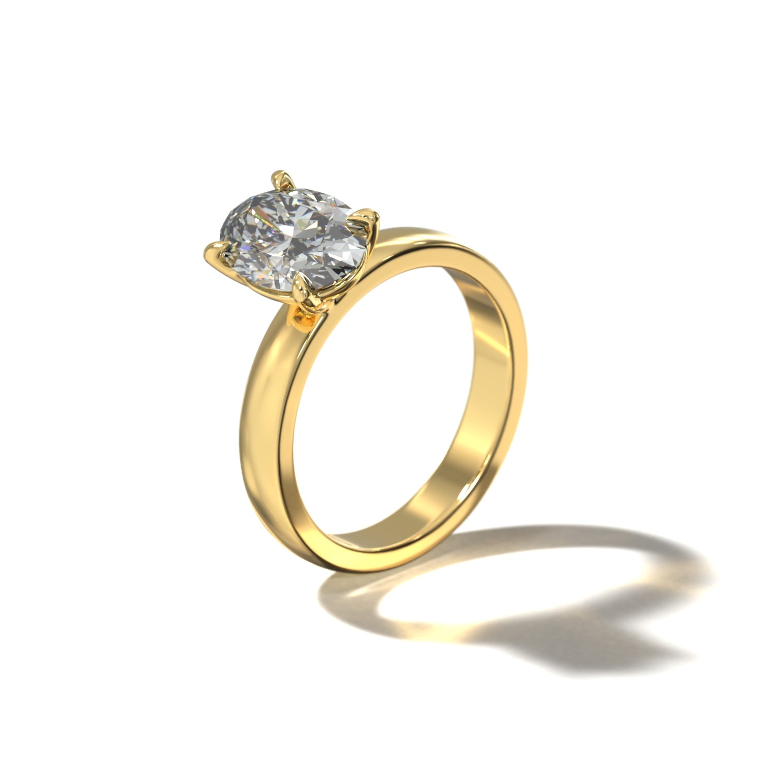 OVAL CIGAR BAND SOLITAIRE