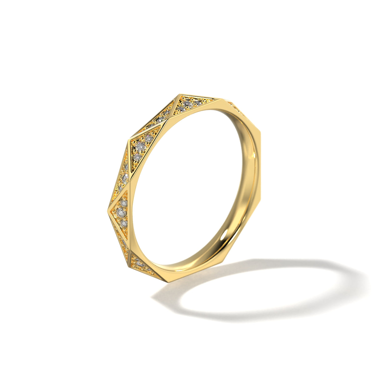 HER SCULPTED DIAMOND WEDDING BAND