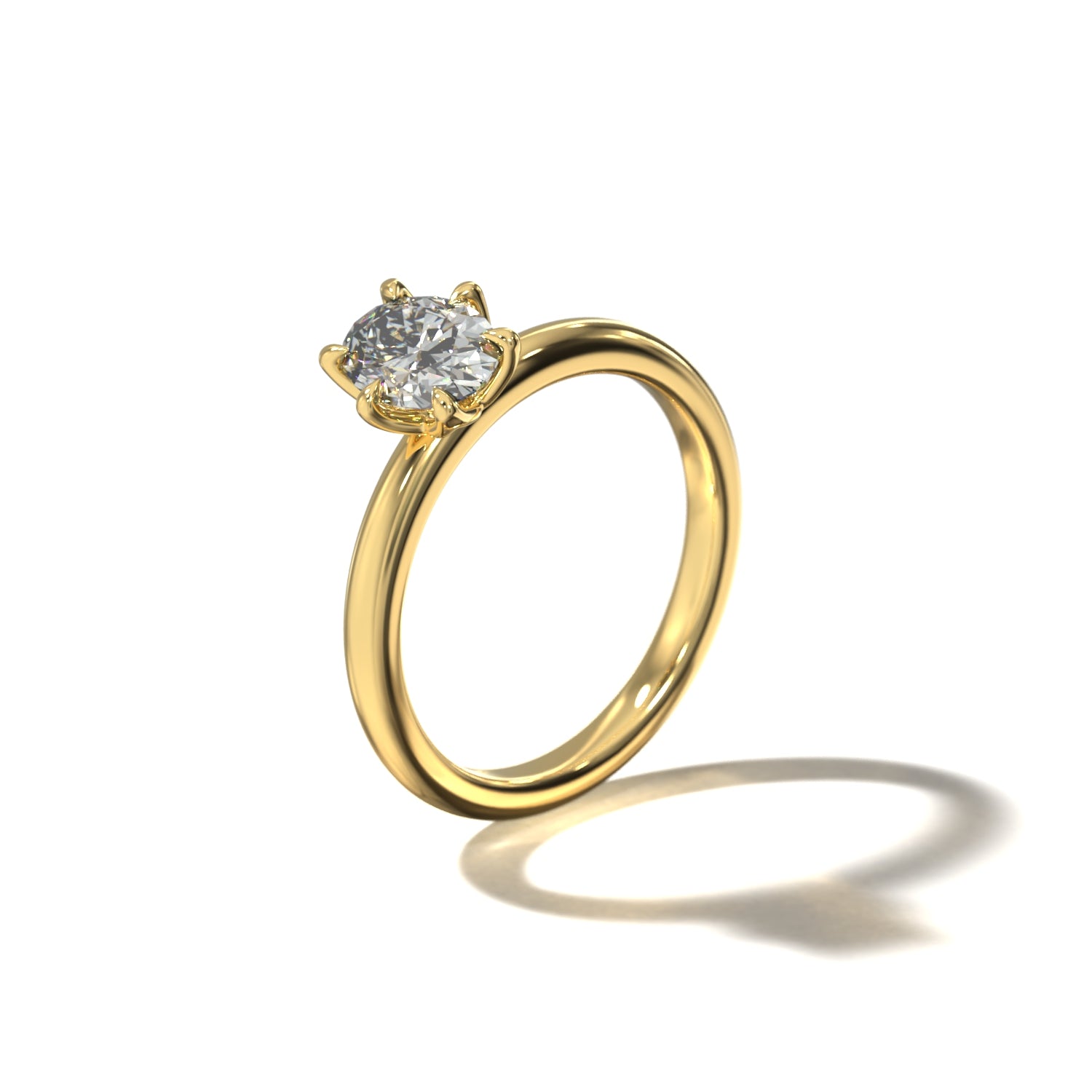 SIX CLAWED OVAL TULIP SOLITAIRE