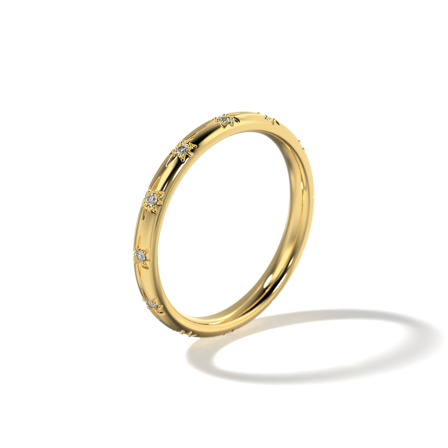 HER STAR SET WEDDING BAND - 2.5MM