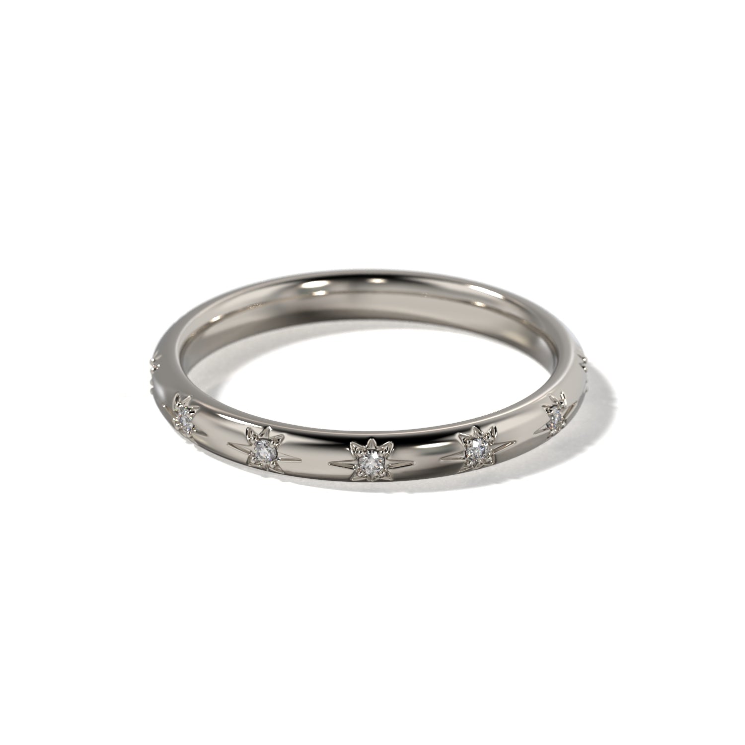 HER STAR SET WEDDING BAND - 2.5MM