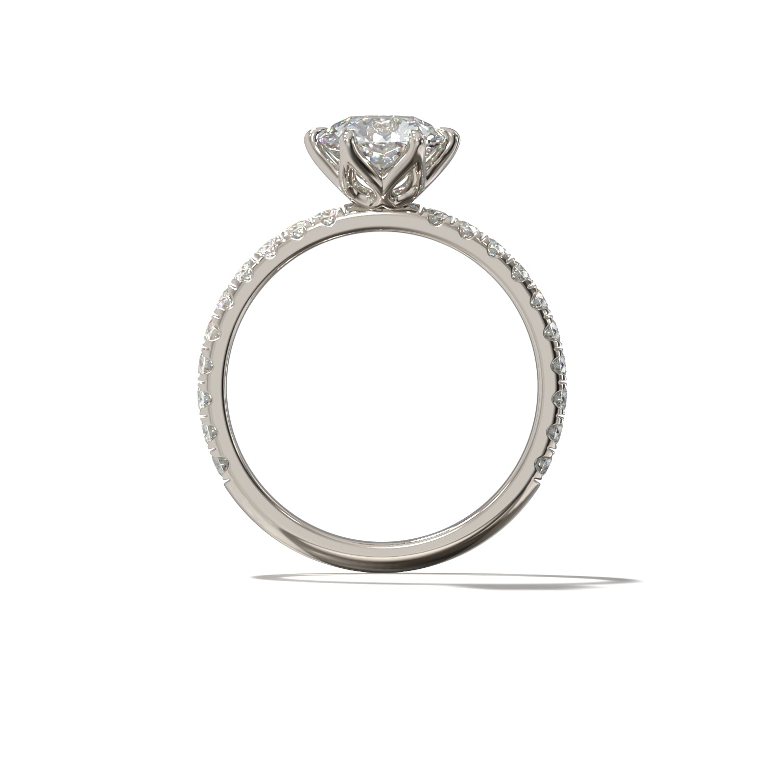 Round Tulip Pavé | Forlovelsesring med lab grown diamanter | Skarv