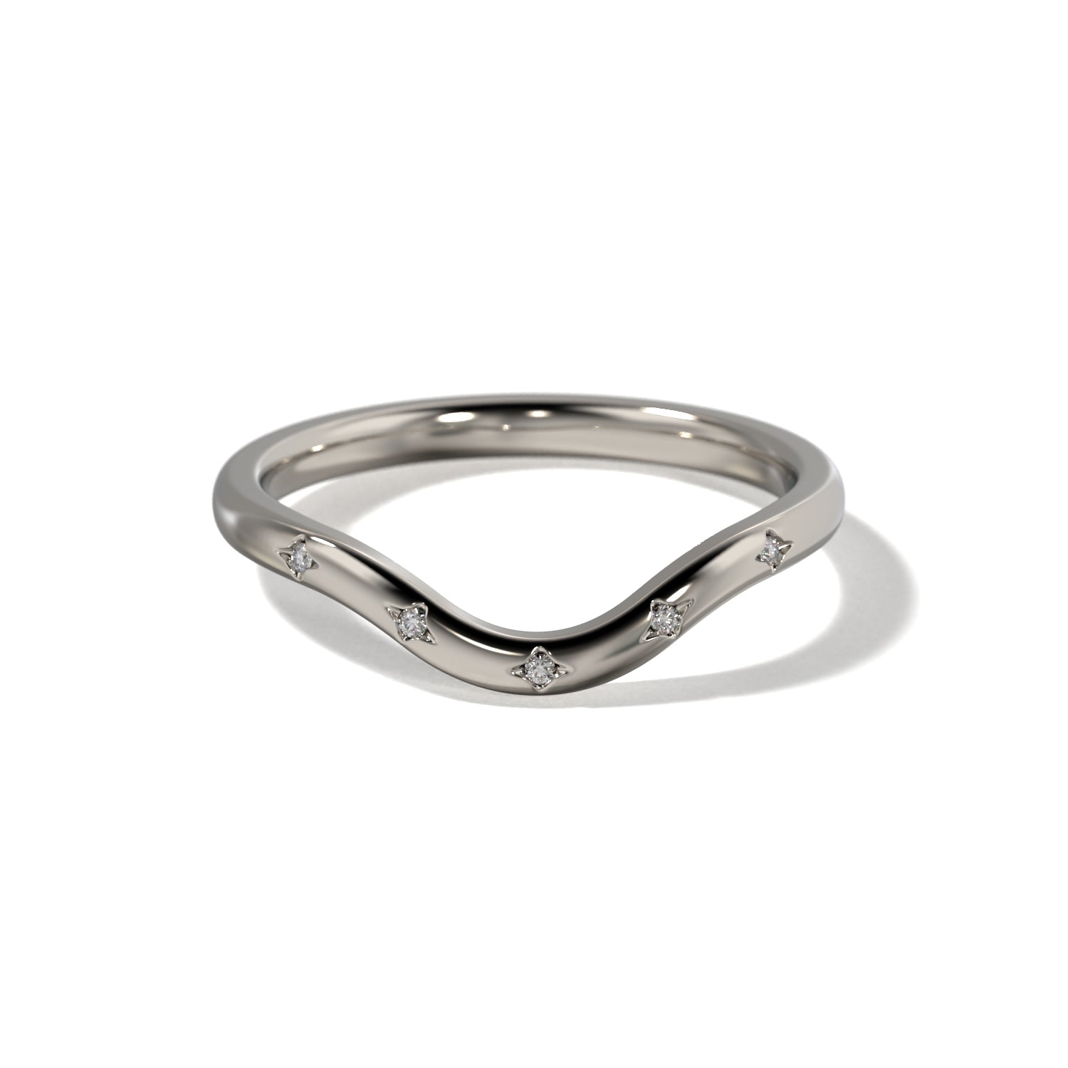HER STAR SET CONTOUR WEDDING BAND