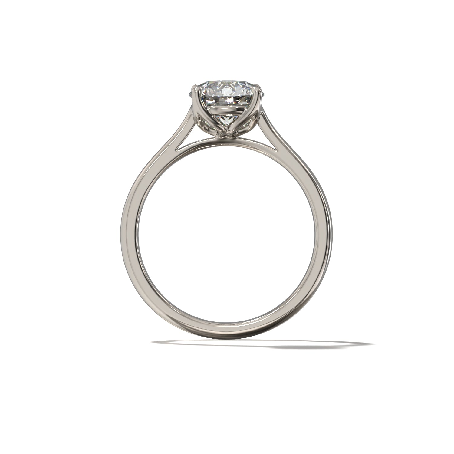 ROUND TULIP CATHEDRAL FOUR PRONG SOLITAIRE