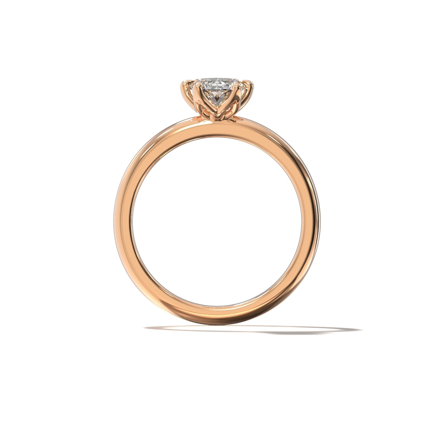 SIX CLAWED OVAL TULIP SOLITAIRE