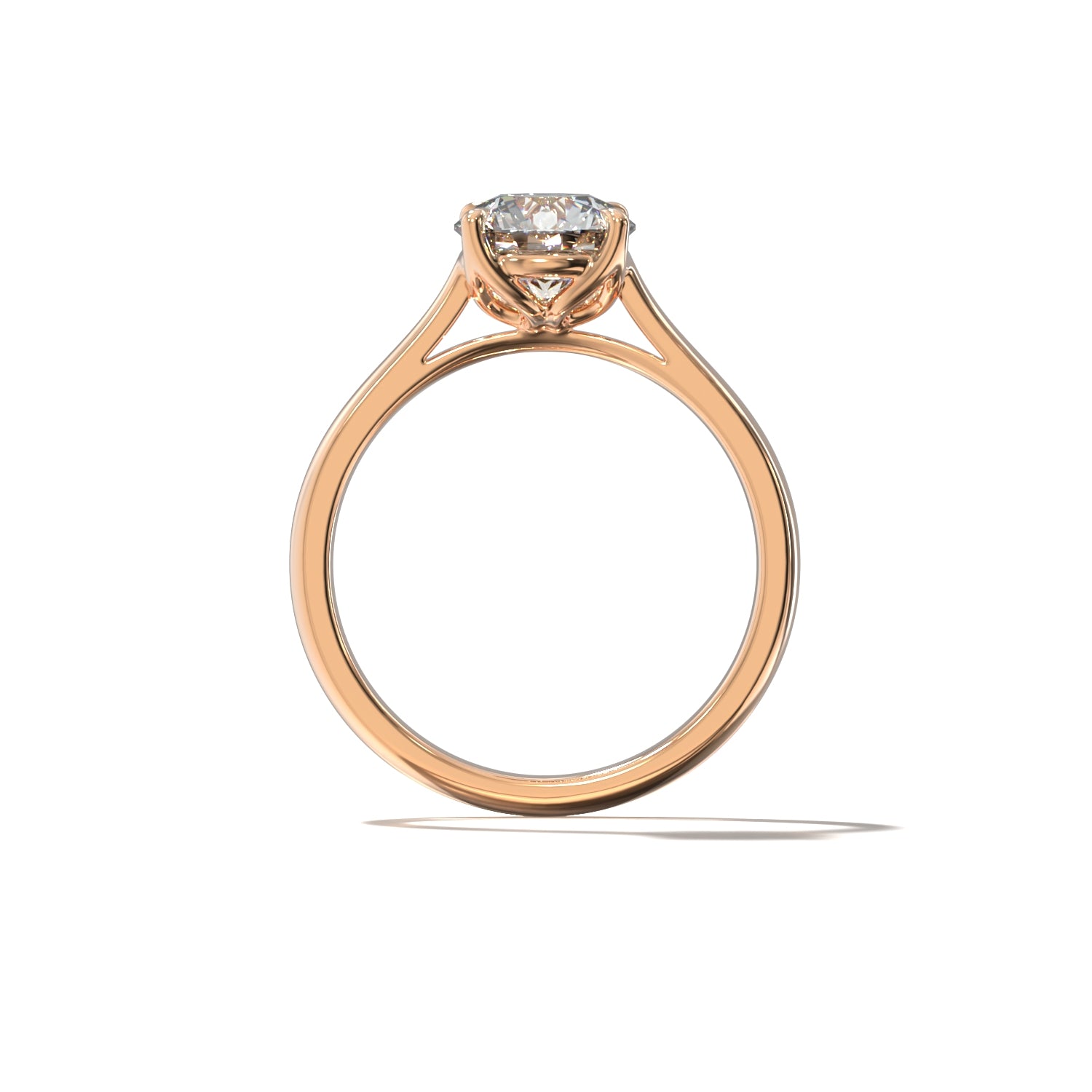 ROUND TULIP CATHEDRAL FOUR PRONG SOLITAIRE