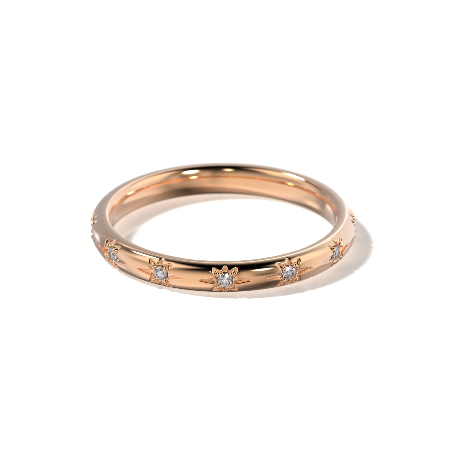 HER STAR SET WEDDING BAND - 2.5MM