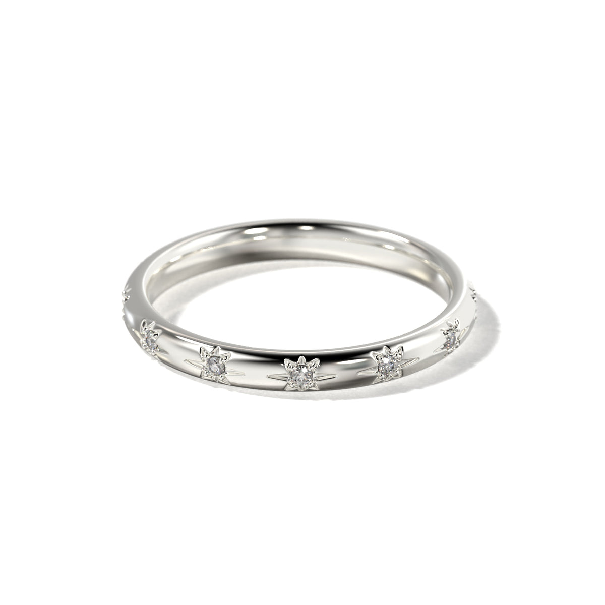 HER STAR SET WEDDING BAND - 2.5MM