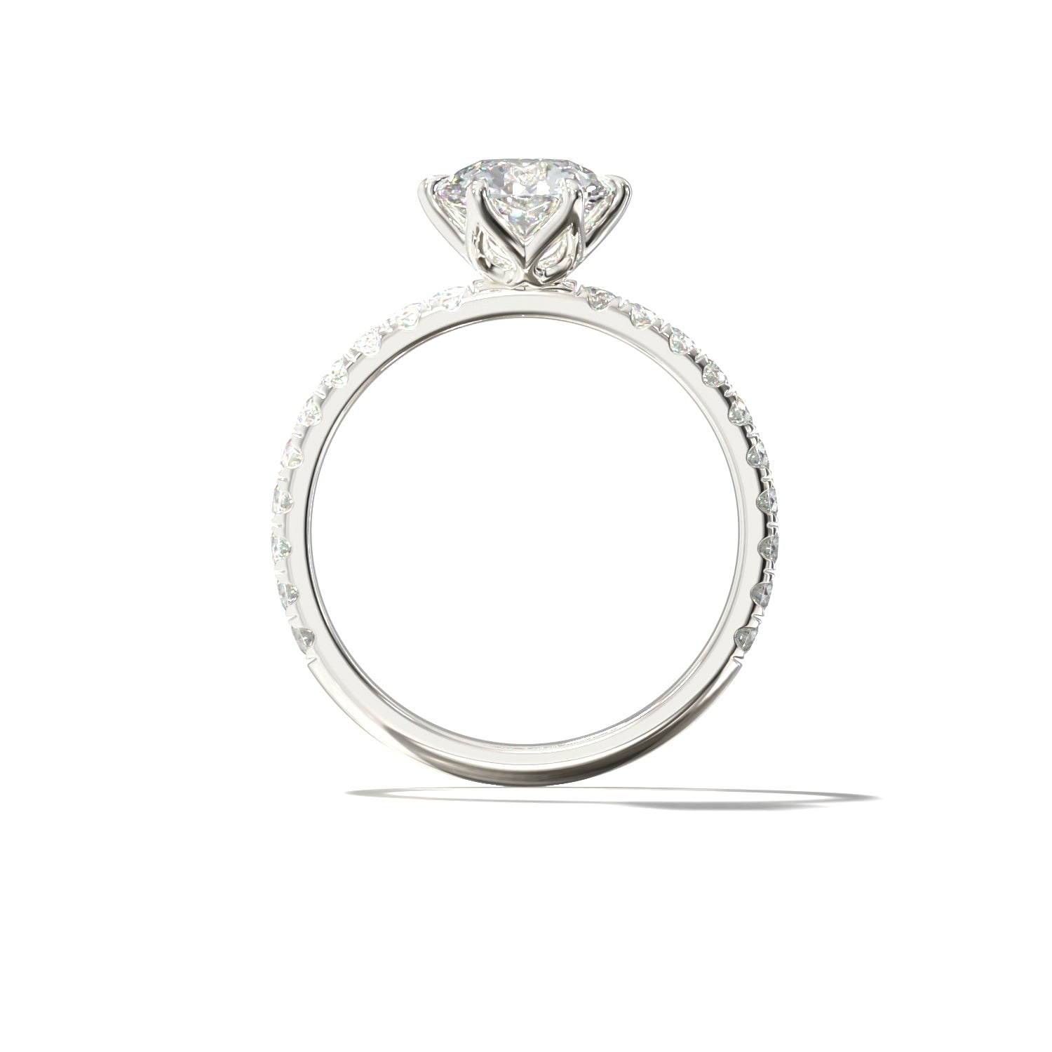 Round Tulip Pavé | Forlovelsesring med lab grown diamanter | Skarv