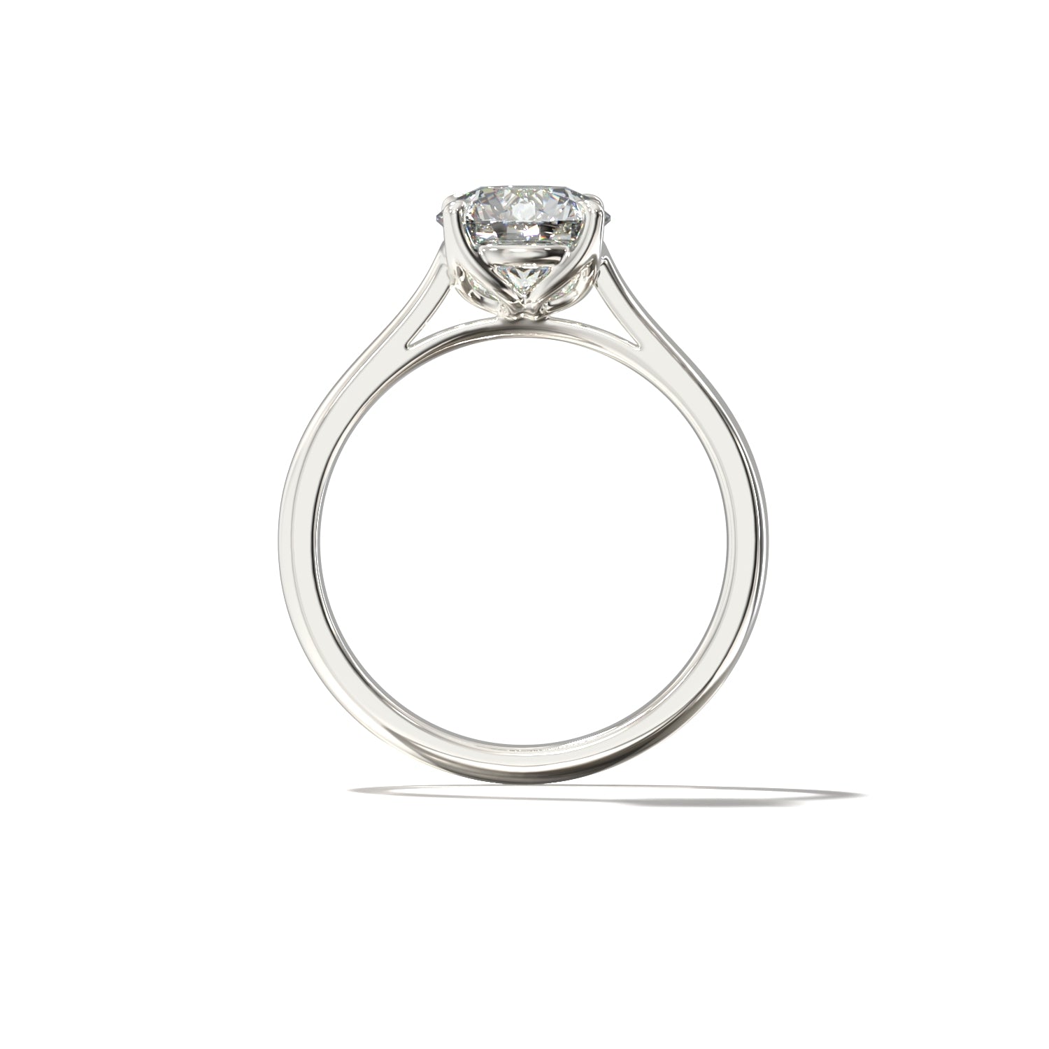 ROUND TULIP CATHEDRAL FOUR PRONG SOLITAIRE