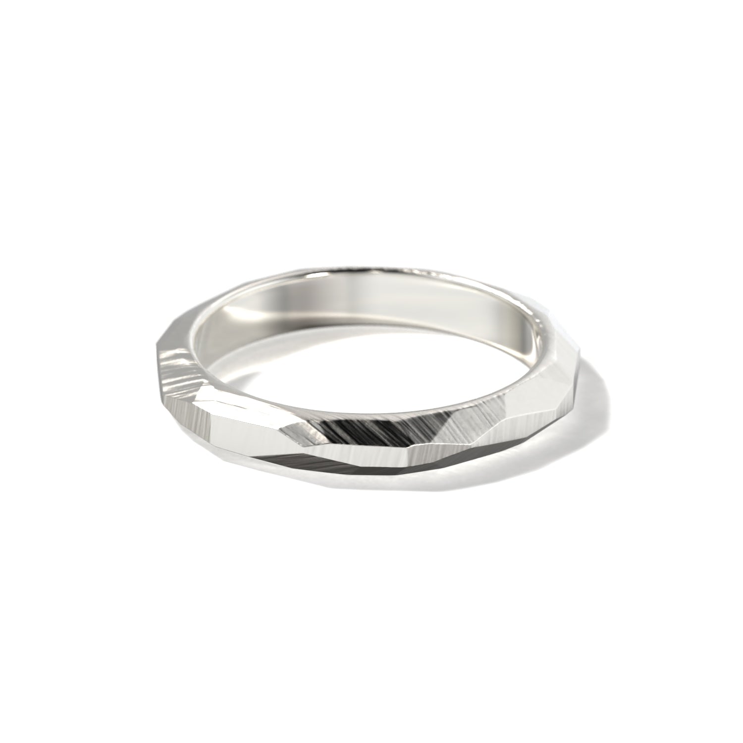 HER FACETED WEDDING BAND