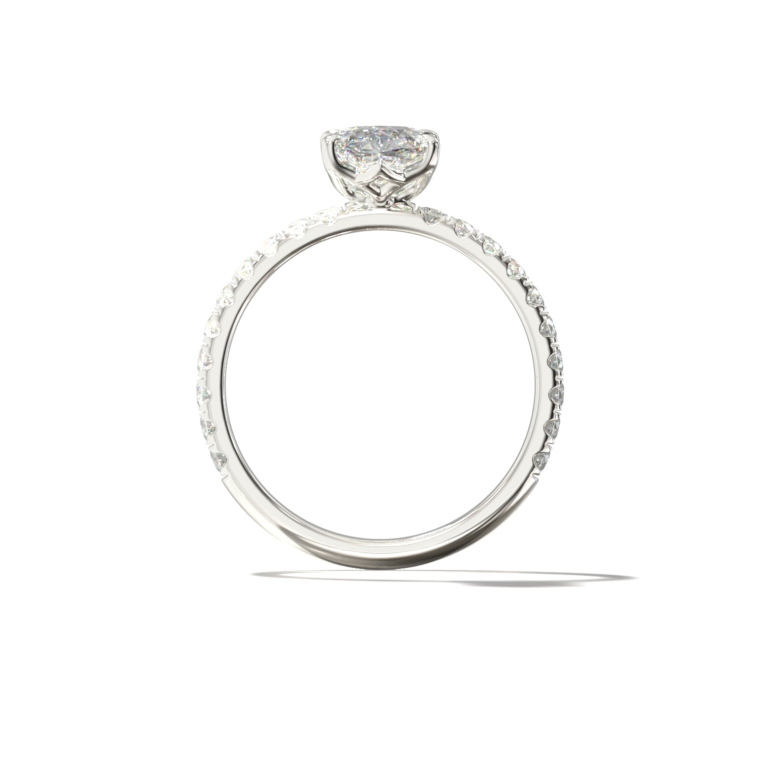 Oval Tulip Pavé | Forlovelsesring med lab grown diamanter | Skarv