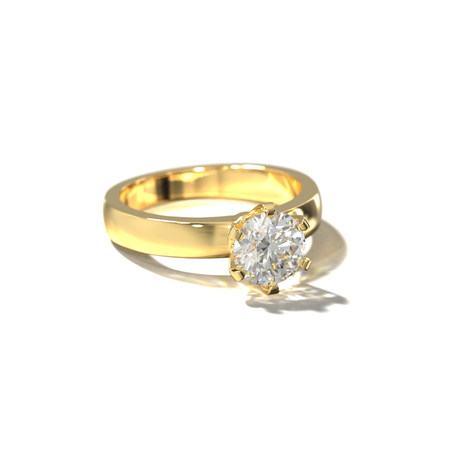 The Wide Crown | Forlovelsesring med lab grown diamant | Skarv