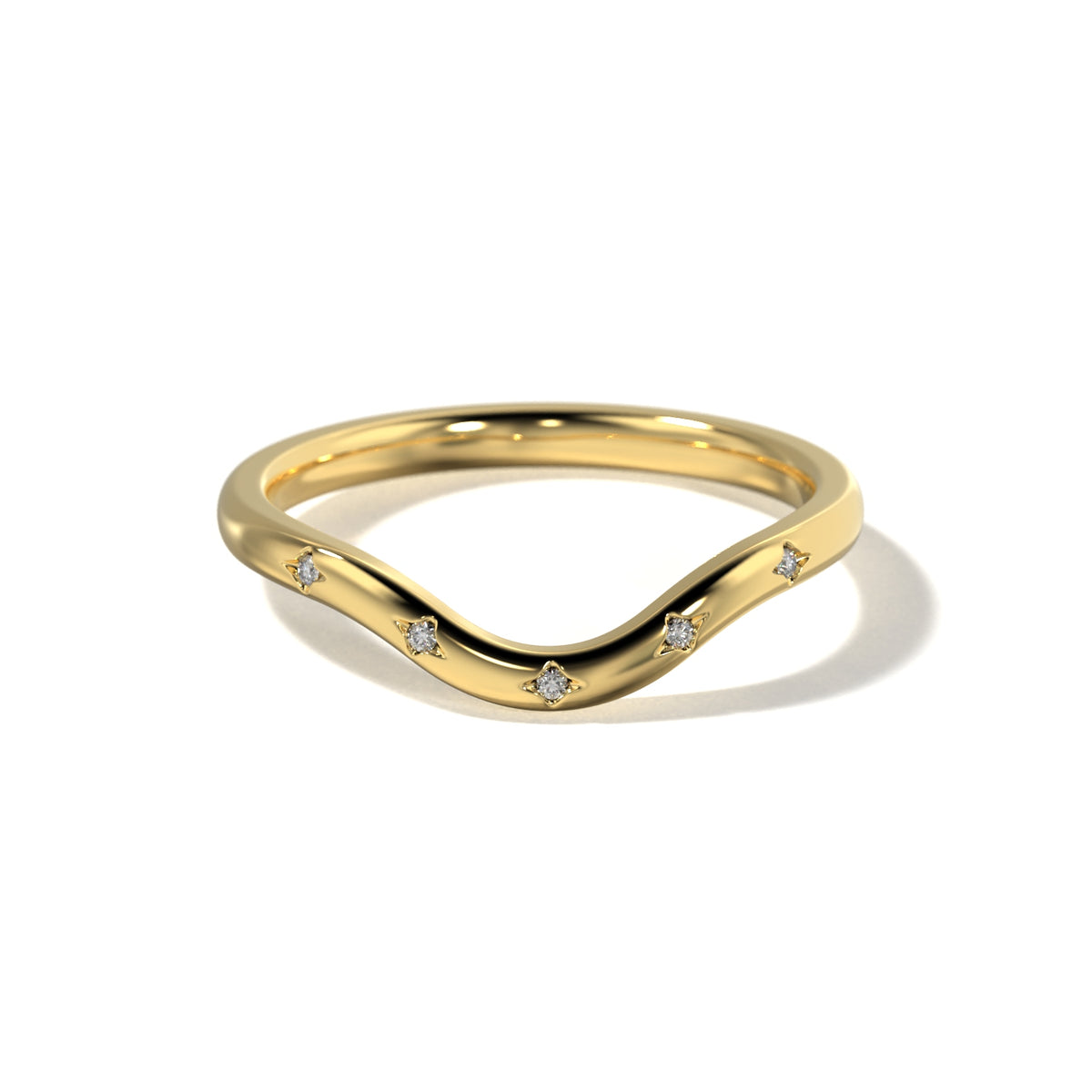 HER STAR SET CONTOUR WEDDING BAND