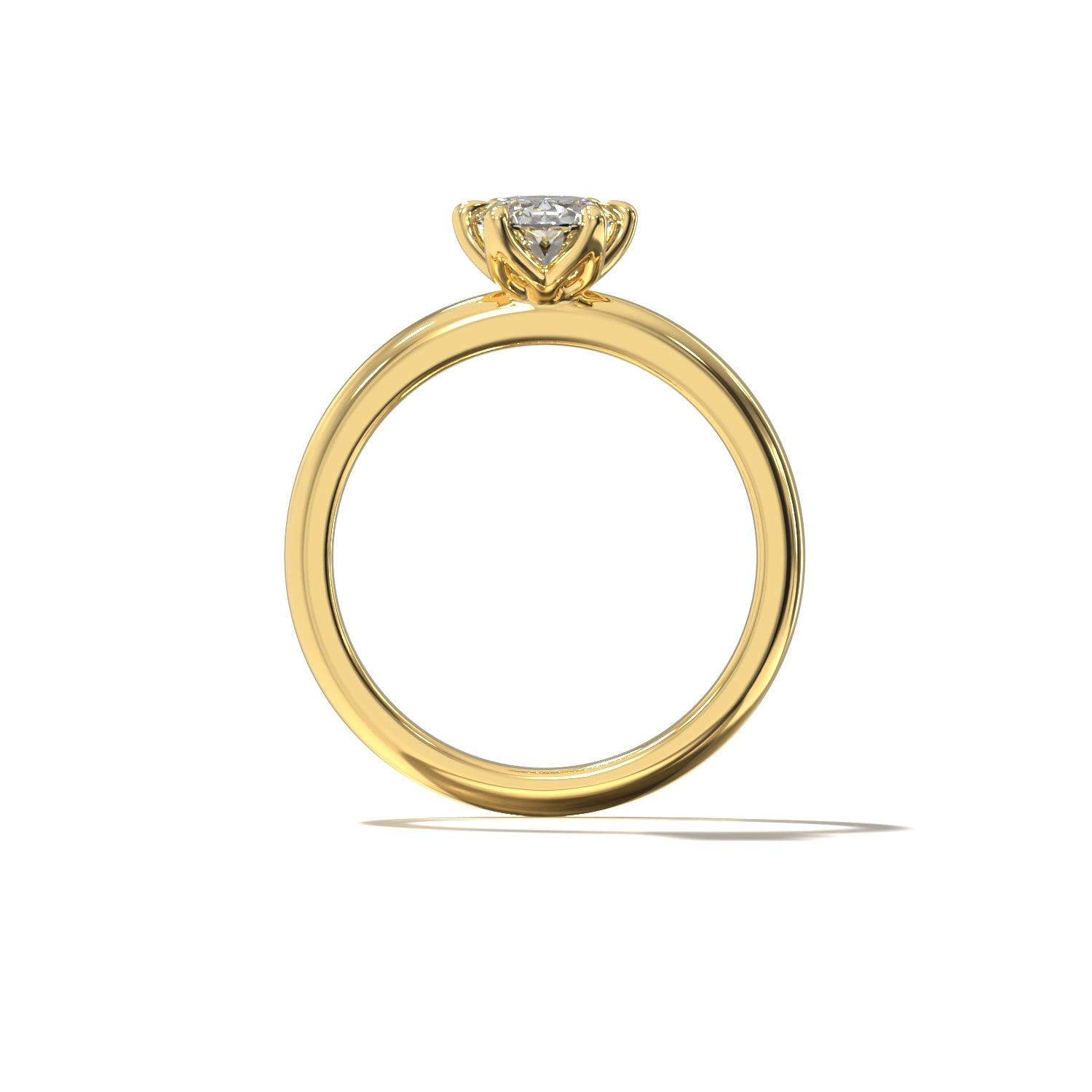 SIX CLAWED OVAL TULIP SOLITAIRE