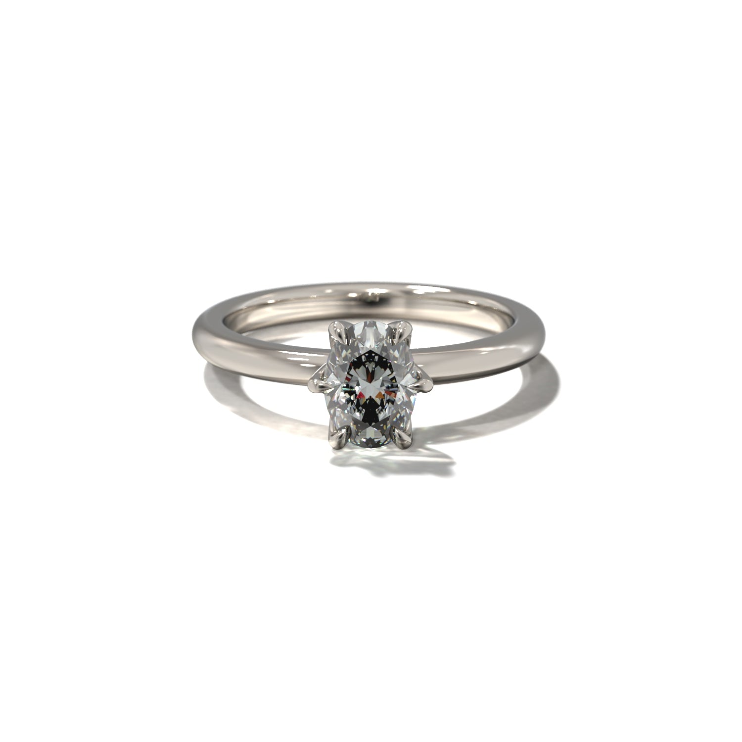 SIX CLAWED OVAL TULIP SOLITAIRE