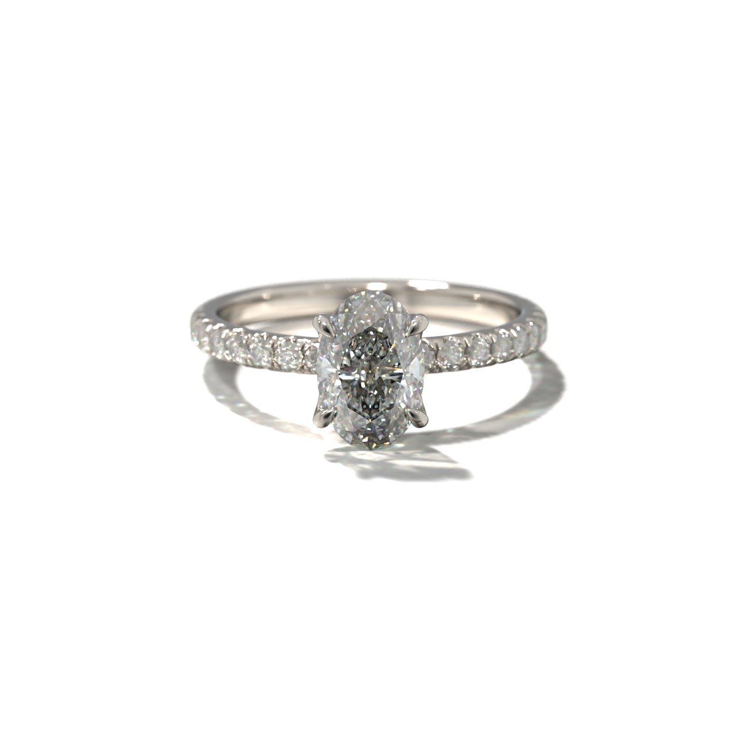 Oval Tulip Pavé | Forlovelsesring med lab grown diamanter | Skarv