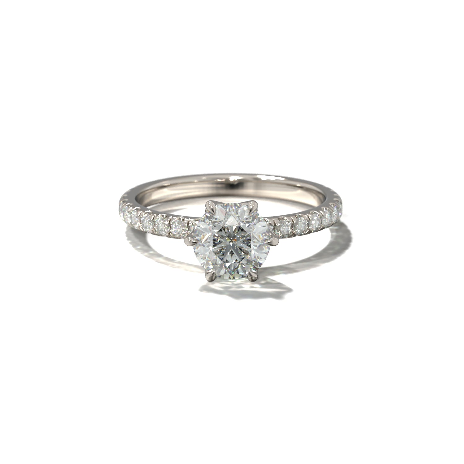 Round Tulip Pavé | Forlovelsesring med lab grown diamanter | Skarv