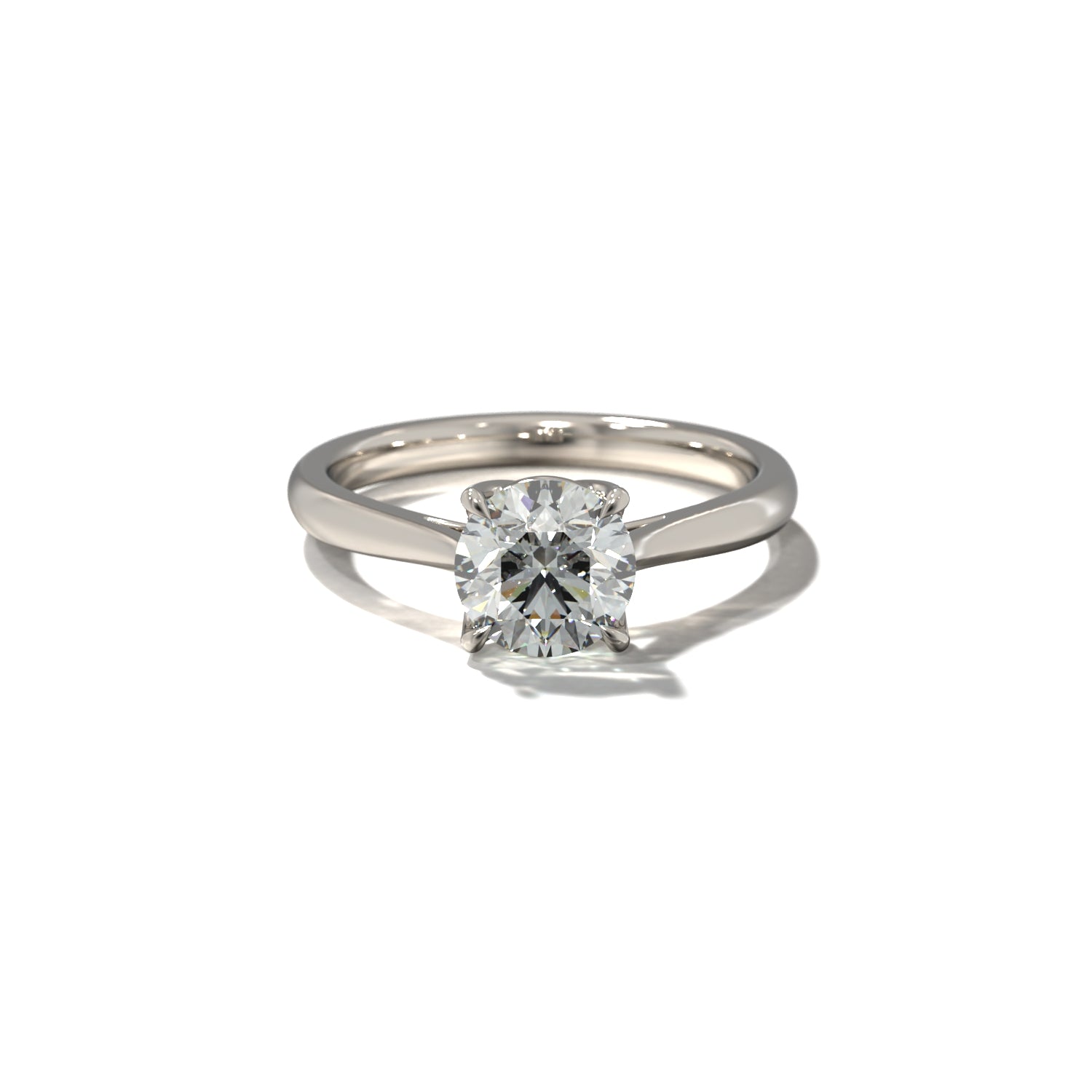 ROUND TULIP CATHEDRAL FOUR PRONG SOLITAIRE