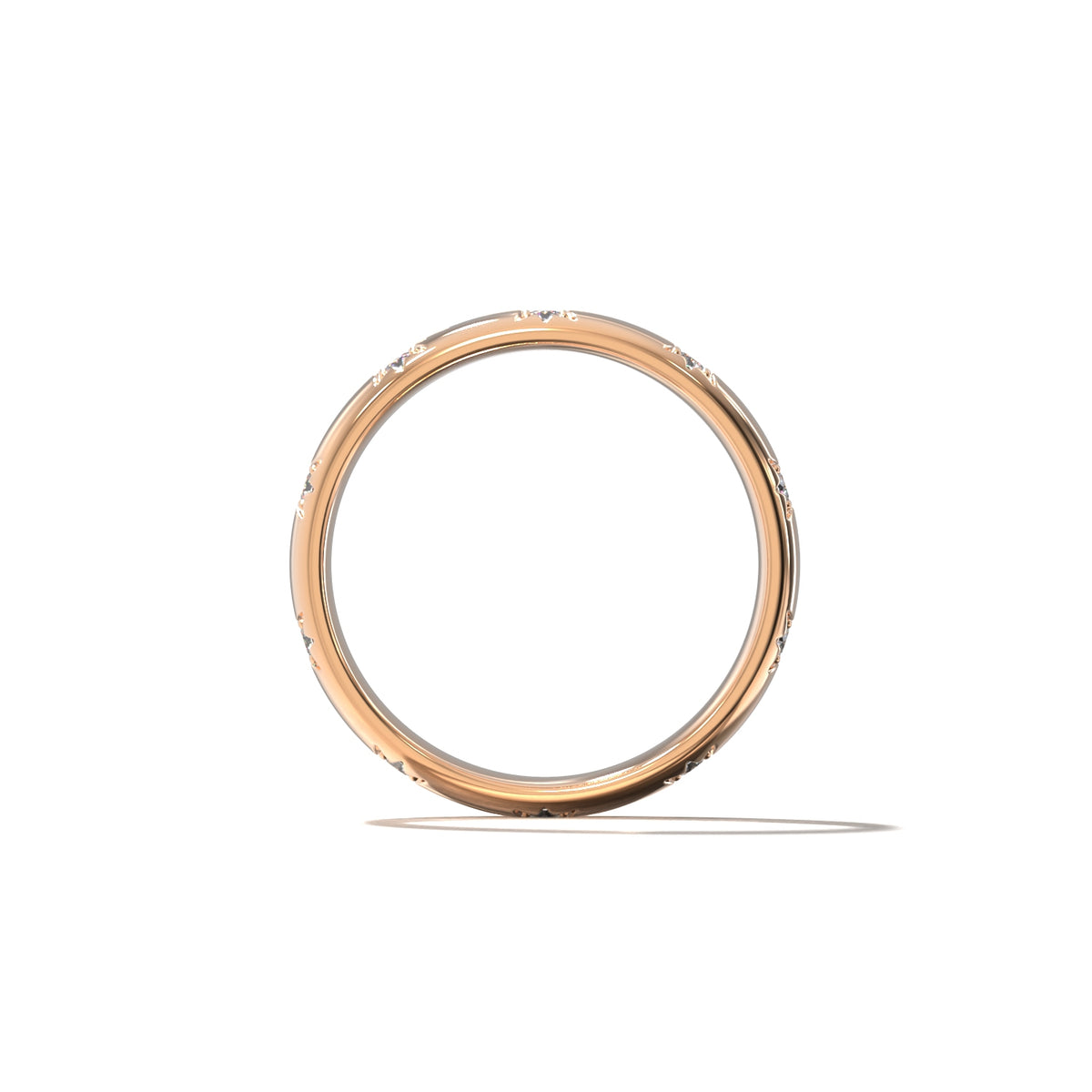 HER STAR SET WEDDING BAND - 3.3MM