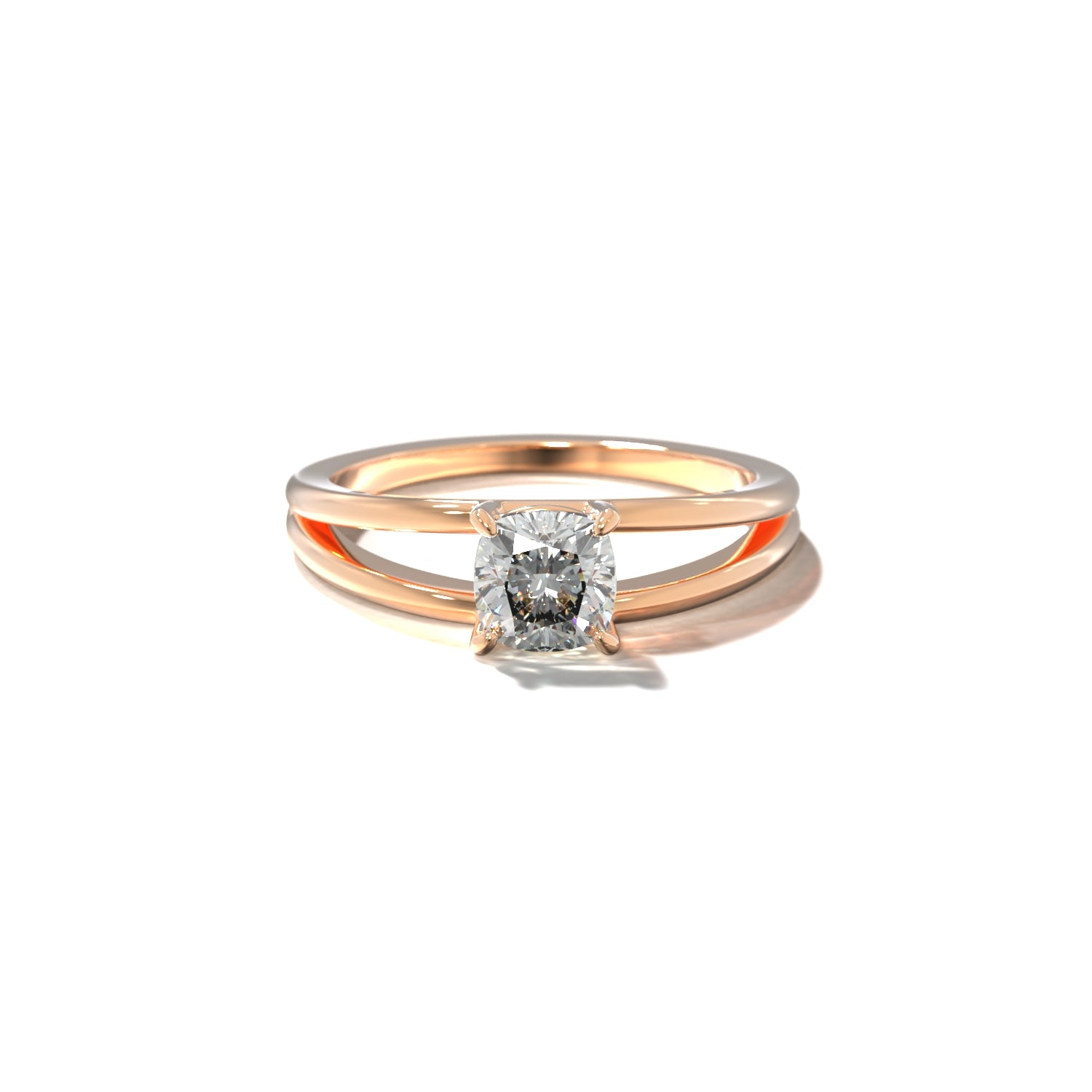 SPLIT SHANK CUSHION SOLITAIRE