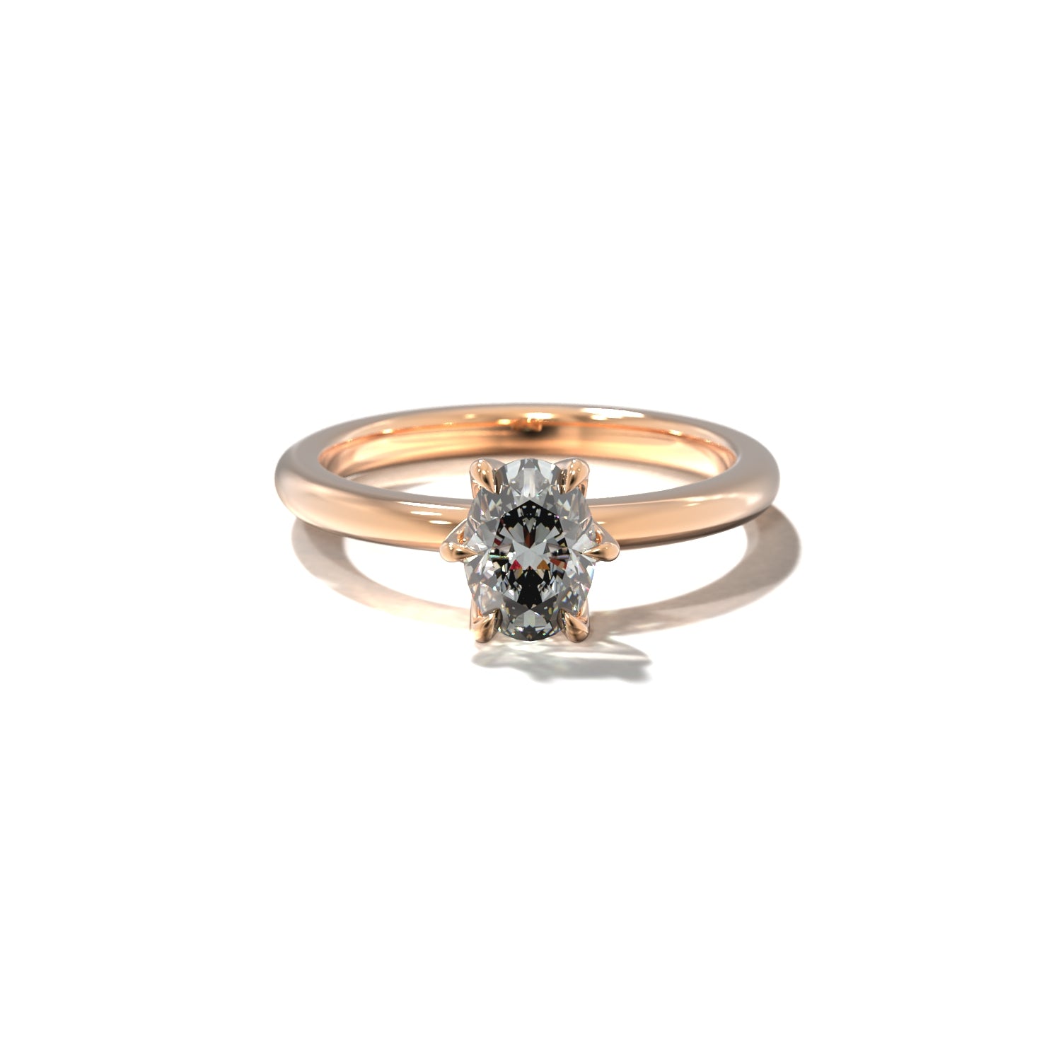 SIX CLAWED OVAL TULIP SOLITAIRE